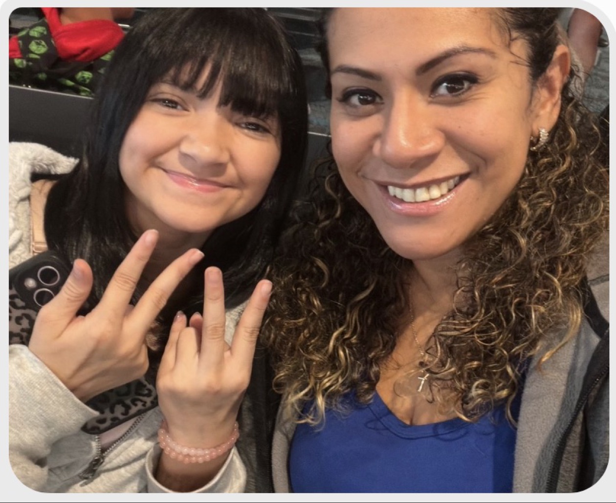 Lillyana Vasquez smiling beside her mother, Ana